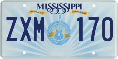 MS license plate ZXM170