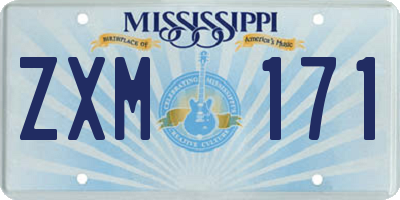 MS license plate ZXM171
