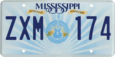 MS license plate ZXM174