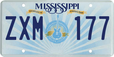 MS license plate ZXM177