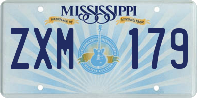 MS license plate ZXM179