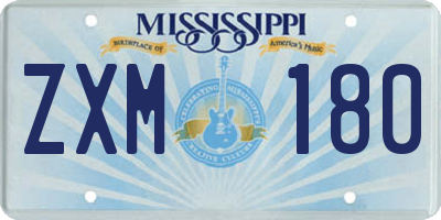 MS license plate ZXM180