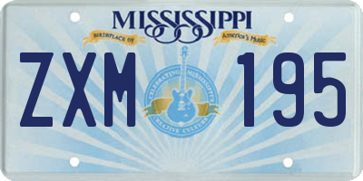 MS license plate ZXM195