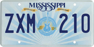 MS license plate ZXM210