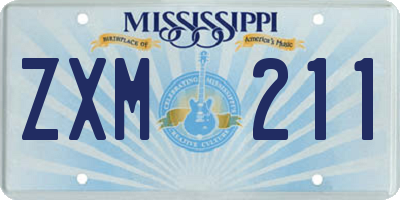 MS license plate ZXM211