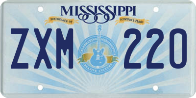 MS license plate ZXM220