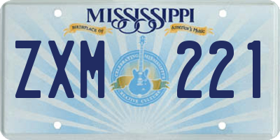 MS license plate ZXM221