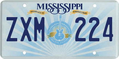 MS license plate ZXM224