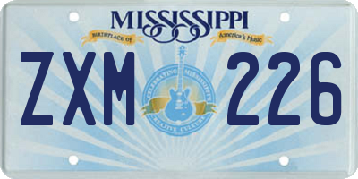 MS license plate ZXM226