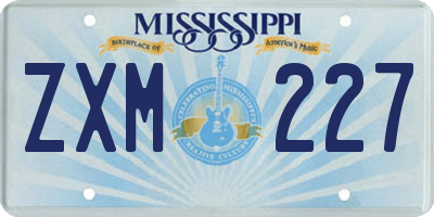 MS license plate ZXM227