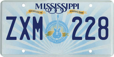 MS license plate ZXM228