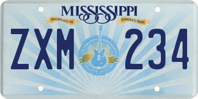 MS license plate ZXM234