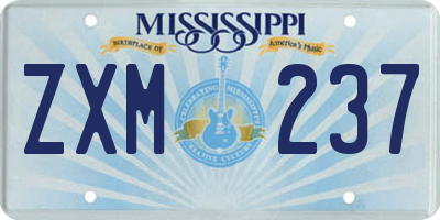 MS license plate ZXM237