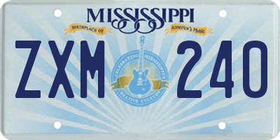 MS license plate ZXM240