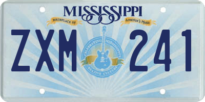 MS license plate ZXM241