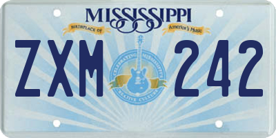 MS license plate ZXM242