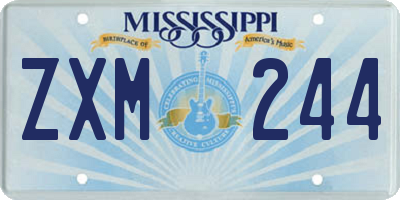 MS license plate ZXM244