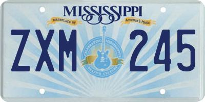 MS license plate ZXM245
