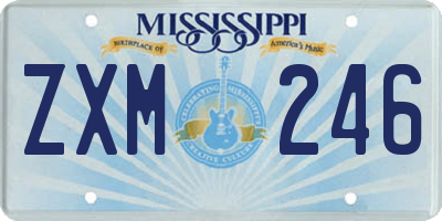 MS license plate ZXM246