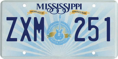 MS license plate ZXM251