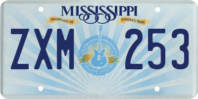 MS license plate ZXM253