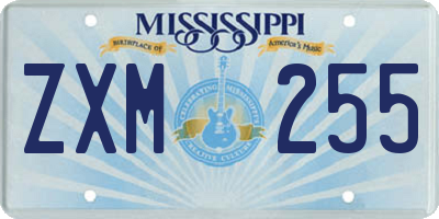 MS license plate ZXM255