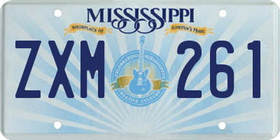 MS license plate ZXM261