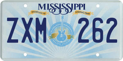 MS license plate ZXM262