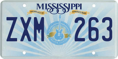 MS license plate ZXM263