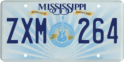 MS license plate ZXM264