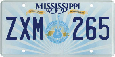 MS license plate ZXM265