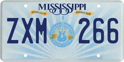 MS license plate ZXM266