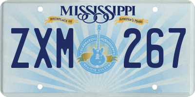 MS license plate ZXM267