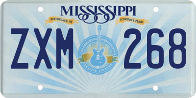 MS license plate ZXM268