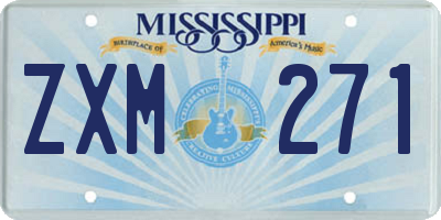 MS license plate ZXM271