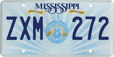 MS license plate ZXM272