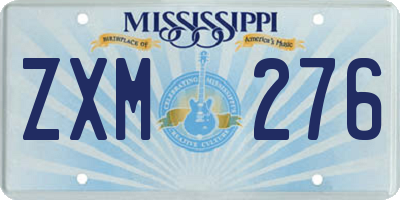 MS license plate ZXM276