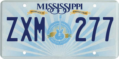 MS license plate ZXM277