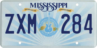 MS license plate ZXM284
