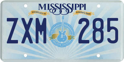 MS license plate ZXM285