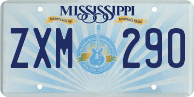 MS license plate ZXM290
