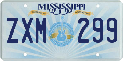 MS license plate ZXM299