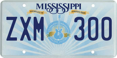 MS license plate ZXM300