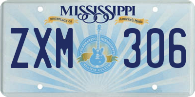 MS license plate ZXM306