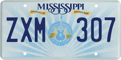 MS license plate ZXM307