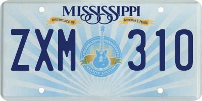 MS license plate ZXM310