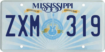 MS license plate ZXM319