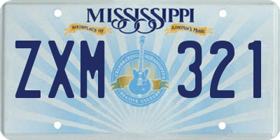 MS license plate ZXM321