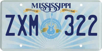 MS license plate ZXM322