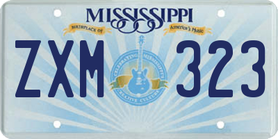 MS license plate ZXM323